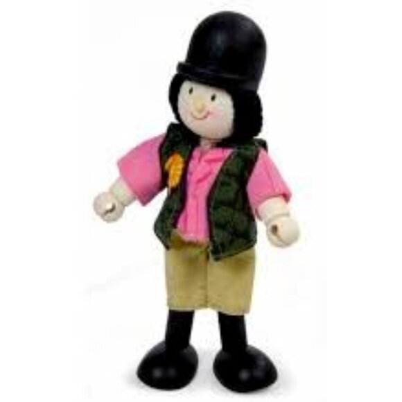 NWT Le Toy Van Budkins Wood Figure Horse Rider - Picture 1 of 1